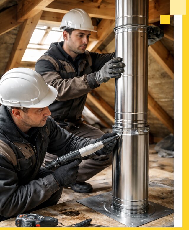 Монтаж дымоходов для каминов в Новомосковске с гарантией качества