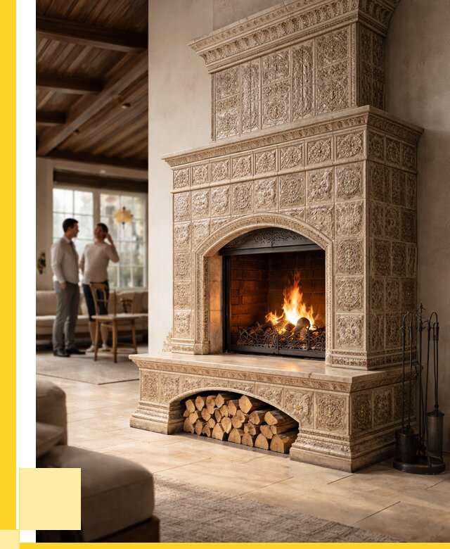 Купить изразцовый камин в Новомосковске от 258125 р. | ЭриданНвм