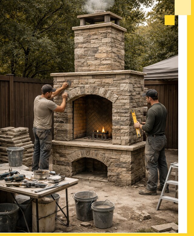 Проектирование и установка уличных каминов в Новомосковске