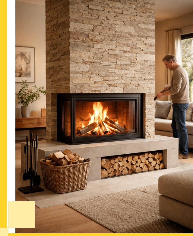 Дровяной камин под ключ в Новомосковске от 206500 р. | ЭриданНвм