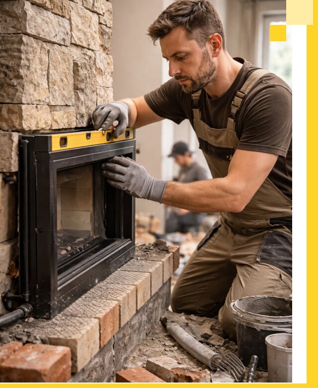 Дровяные камины под ключ в Новомосковске: монтаж, обустройство