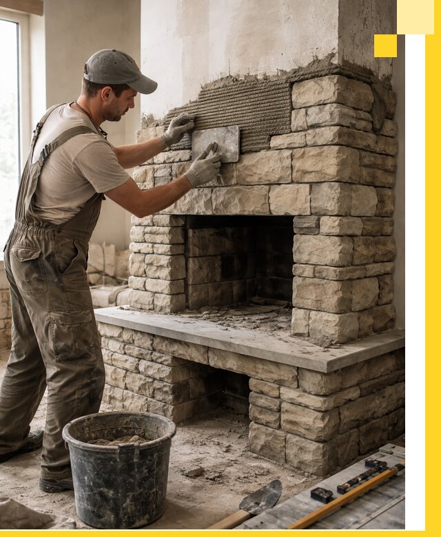 Строительство каминов под ключ в Новомосковске от проектирования до монтажа