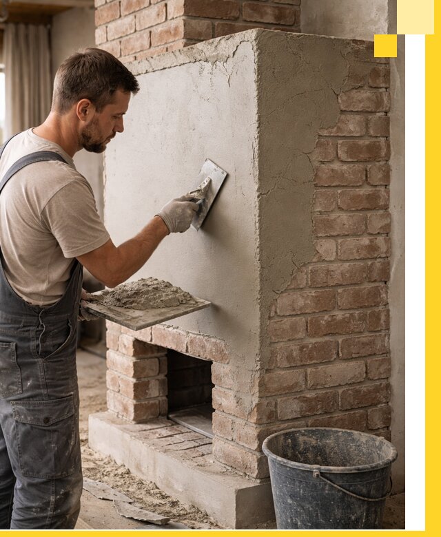 Отделка печей и облицовка каминов в Новомосковске под ключ