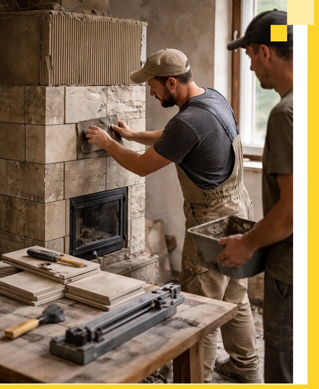 Профессиональная облицовка печей в Новомосковске: керамика и камень