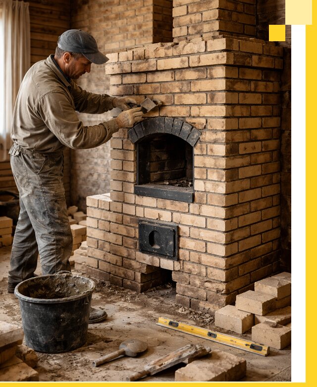 Кирпичные печи под ключ в Новомосковске: проектирование и кладка
