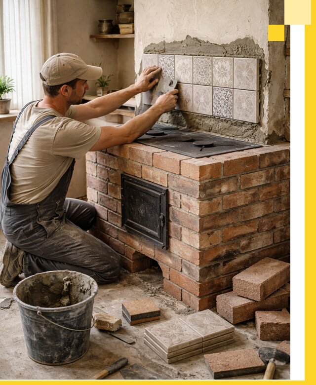 Печи с плитой на заказ монтаж гарантия и сервис в Новомосковске