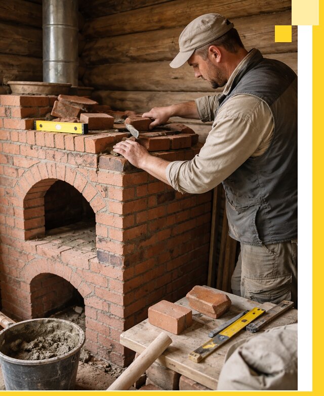 Изготовление и установка русских печей в Новомосковске под ключ