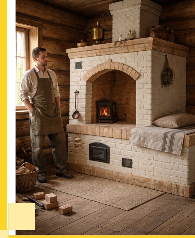 Русские печи с лежанкой под ключ в Новомосковске от 154875 р. ЭриданНвм