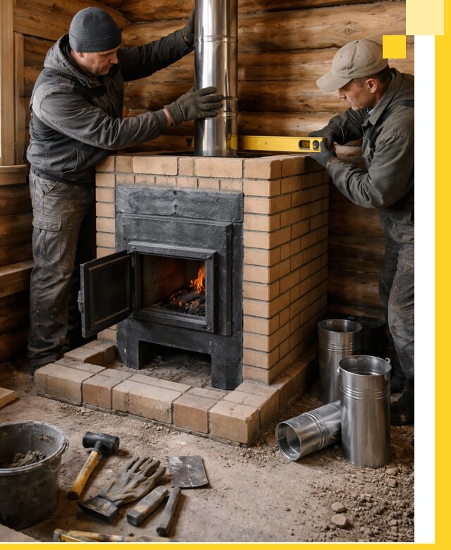 Проектирование, изготовление и установка банных печей в Новомосковске