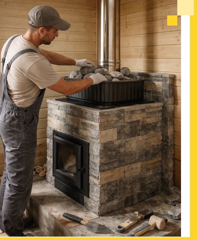 Печи для парной в Новомосковске, производство, монтаж и обслуживание