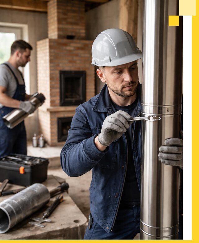 Профессиональный монтаж дымоходов для печей в Новомосковске