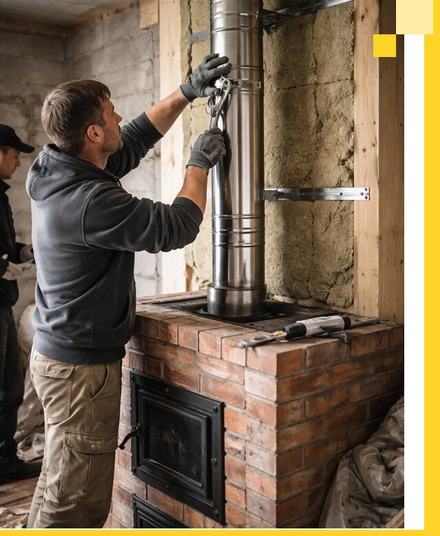 Изготовление и монтаж печей и дымоходов под ключ в Новомосковске