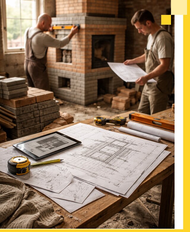 Проекты печей и каминов с индивидуальным дизайном в Новомосковске