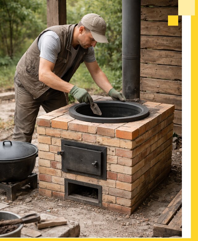 Изготовление и установка печей для казана в Новомосковске под ключ