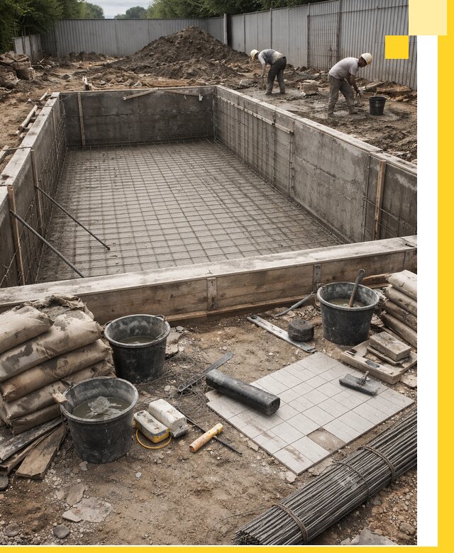 Строительство бассейнов под ключ в Новомосковске, дизайн и монтаж