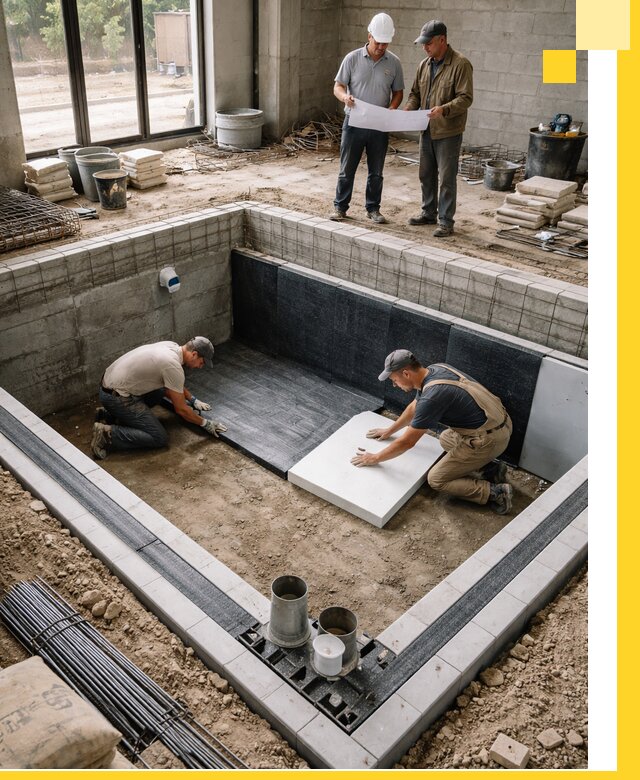 Проекты частных и общественных бассейнов под ключ в Новомосковске