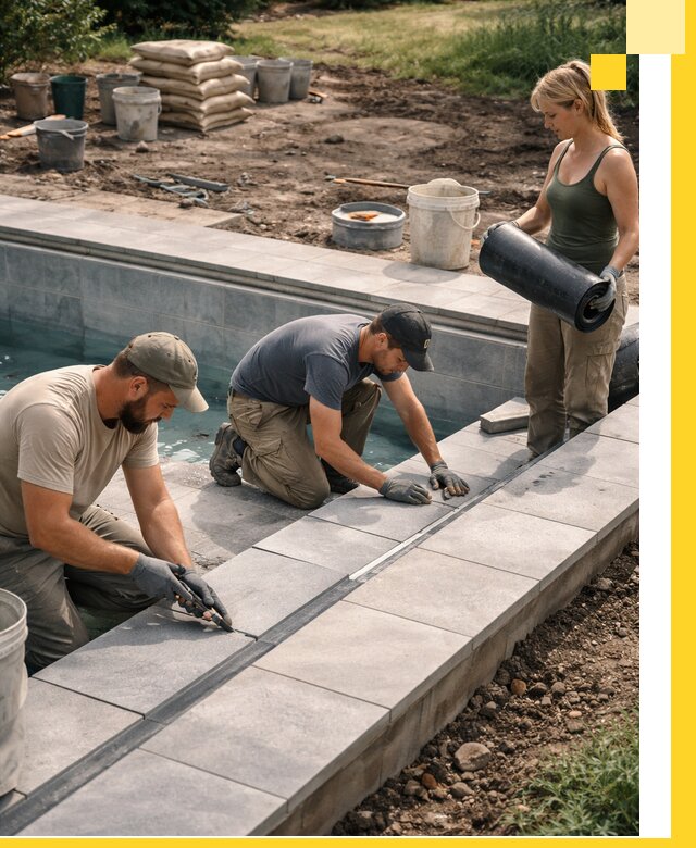 Строительство и монтаж уличных бассейнов под ключ в Новомосковске