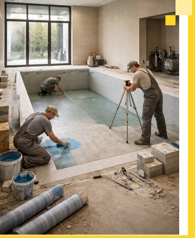 Проект и строительство закрытых бассейнов в Новомосковске под ключ