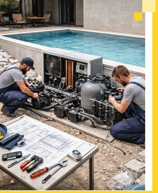 Проектирование и монтаж бассейнов с подогревом в Новомосковске