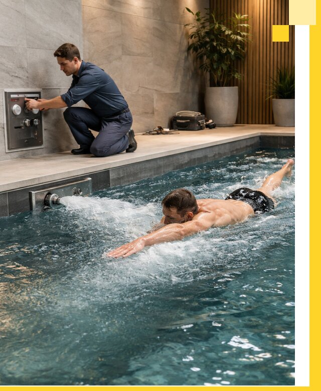 Проектирование и монтаж бассейнов с противотоком в Новомосковске