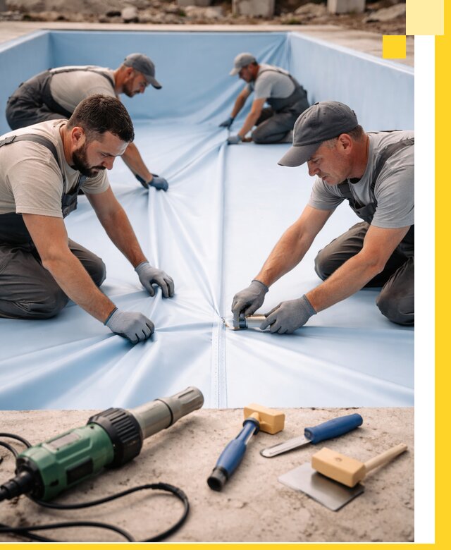 ПВХ пленка для бассейнов с монтажом и гарантией в Новомосковске