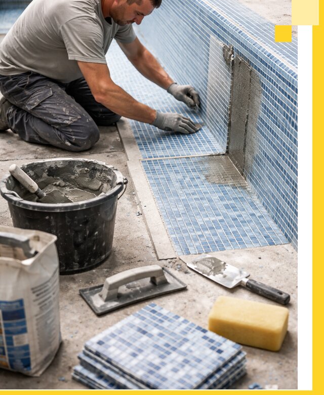 Укладка и ремонт мозаики для бассейнов под ключ в Новомосковске