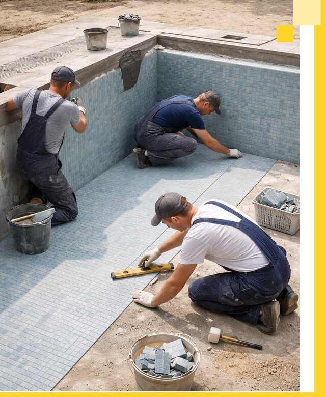 Укладка и установка плитки для бассейнов под ключ в Новомосковске