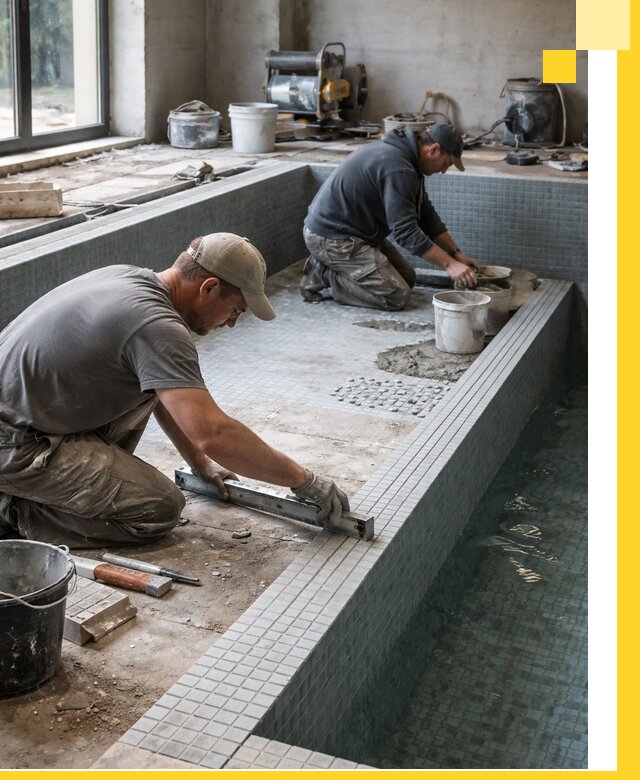 Строительство бассейна в частном доме в Новомосковске под ключ