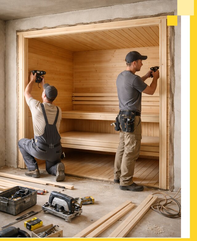 Монтаж саун под ключ в Новомосковске — проектирование и установка