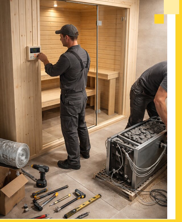 Поставка, установка и монтаж электрических саун в Новомосковске