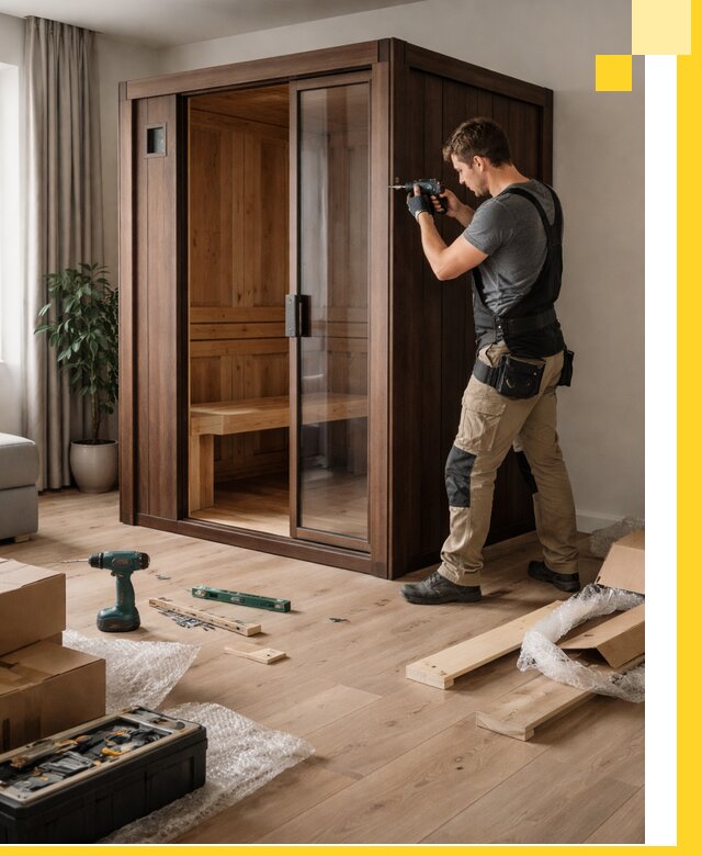 Установка и производство мини саун под ключ в Новомосковске