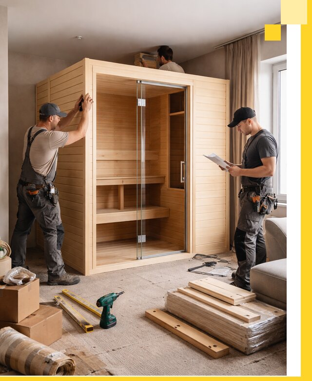 Установка и благоустройство саун в квартире в Новомосковске