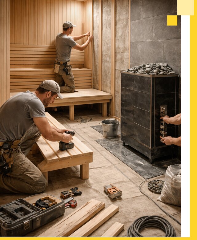 Дизайн и строительство интерьерных саун под ключ в Новомосковске