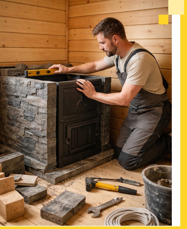 Производство и установка печей для саун под ключ в Новомосковске