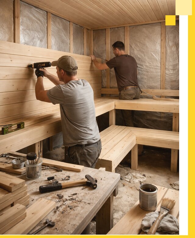 Профессиональная отделка бань и саун под ключ в Новомосковске