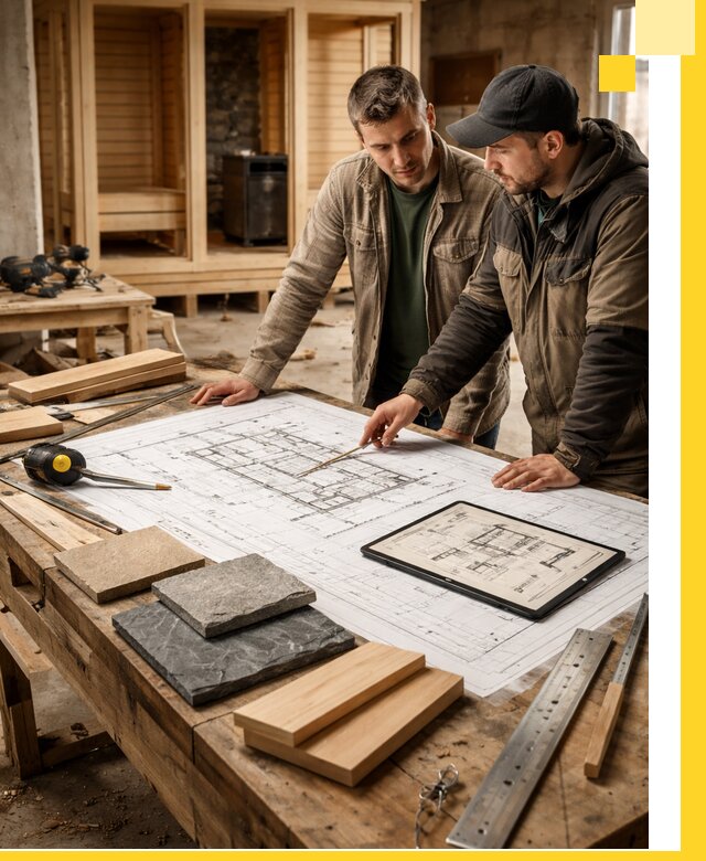 Проекты бань под ключ и планы строительства в Новомосковске