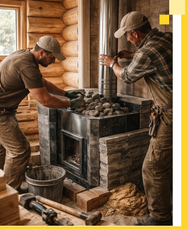 Строительство и отделка русских бань под ключ в Новомосковске