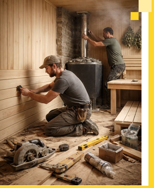 Полное строительство и оснащение парных под ключ в Новомосковске