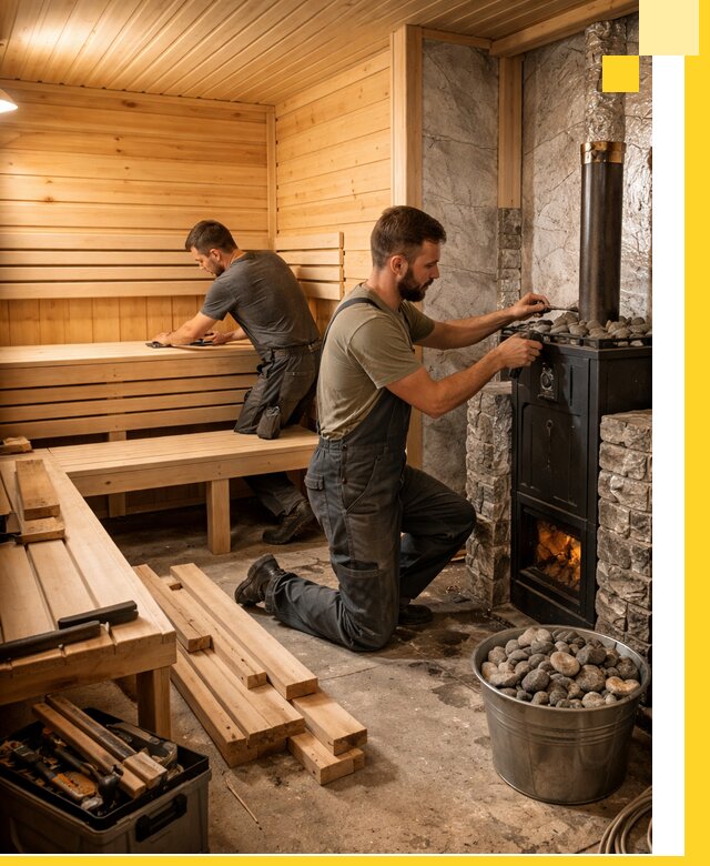 Дизайн и строительство интерьеров бань под ключ в Новомосковске