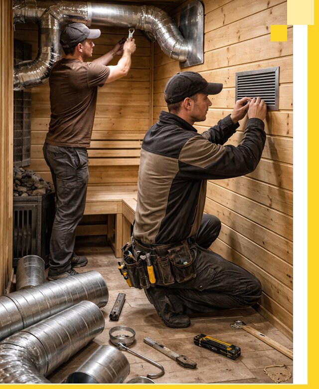 Проектирование и монтаж вентиляции бани в Новомосковске под ключ