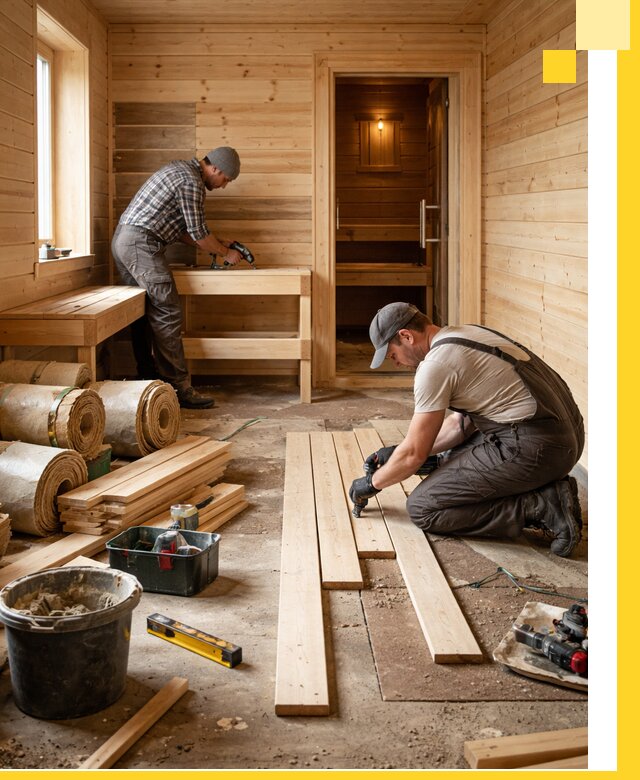 Индивидуальный проект бани с комнатой отдыха под ключ в Новомосковске