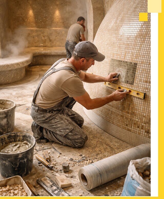 Хамам под ключ в Новомосковске: проектирование, строительство, отделка