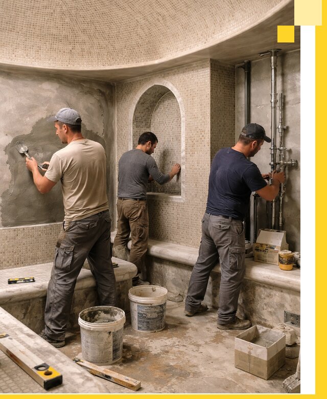 Профессиональный монтаж хамамов под ключ в Новомосковске с гарантией