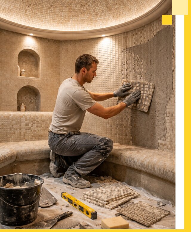 Устройство и монтаж домашнего хамама под ключ в Новомосковске