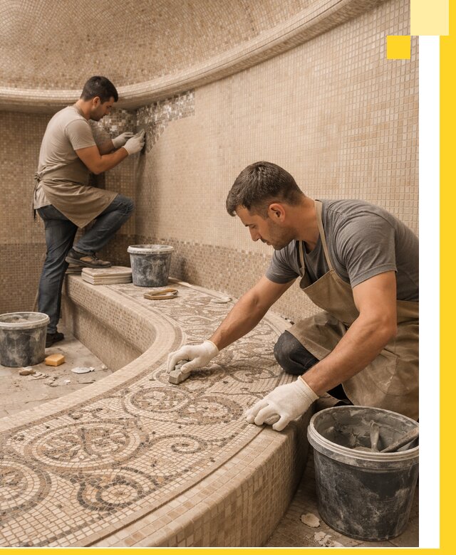 Плитка для хамама в Новомосковске, укладка, подбор и поставка