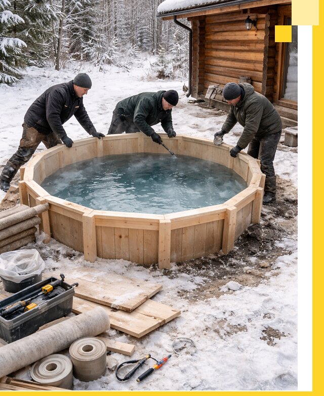 Изготовление и установка ледяных купелей под ключ в Новомосковске