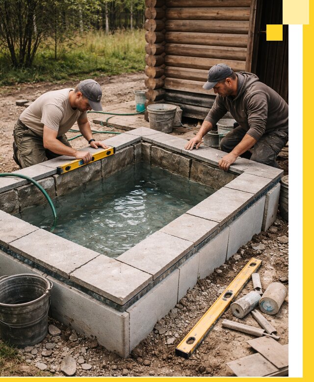 Изготовление и установка холодных купелей под ключ в Новомосковске